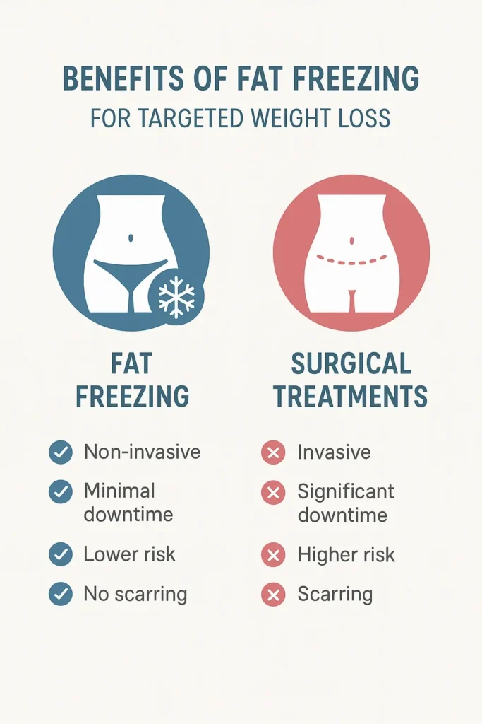 graphic showing the benefits of fat freezing Didcot